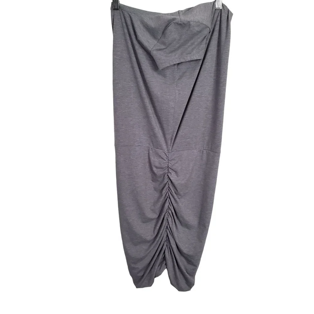 Athleta Size S Dress T-shirt Side Ruched Jersey Knit Athleisure Heathered Gray - Picture 10 of 12